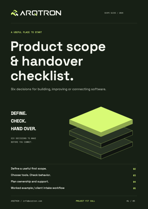 Product Scope & Handover Checklist cover